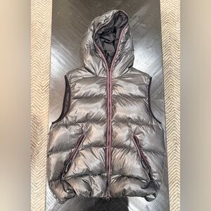 ECOALF Gray Puffer Vest with Hood. NWOT!